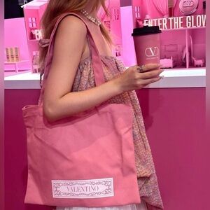 Valentino Pink Canvas Tote Bag NIP